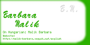 barbara malik business card